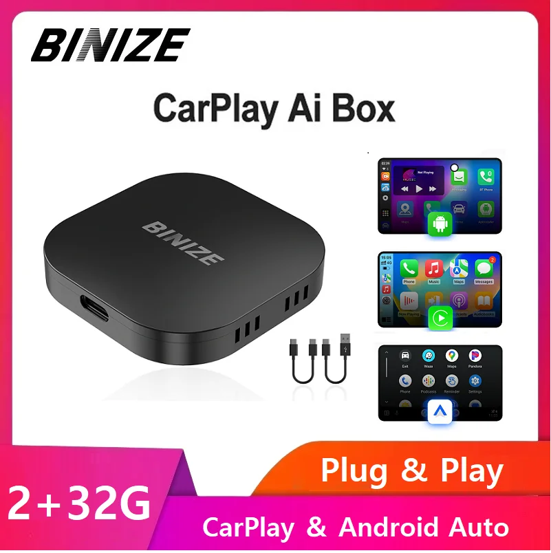 Binize Carplay Ai Box Android беспроводной Carplay / Android Авто 4 ядра 2 ГБ 32 ГБ для Volvo Mazda VW Kia Toyota
Binize Carplay Ai Box Android беспроводной Carplay / Android Авто 4 ядра 2 ГБ 32 ГБ для Volvo Mazda VW Kia Toyota