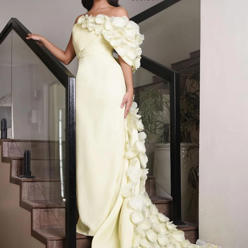 Customized Elegant Flowers One Shoulder Jersey Evening Dresses Fashion Strapless Half Sleeves Straight Floor Length Bridal Party
Customized Elegant Flowers One Shoulder Jersey Evening Dresses Fashion Strapless Half Sleeves Straight Floor Length Bridal Party