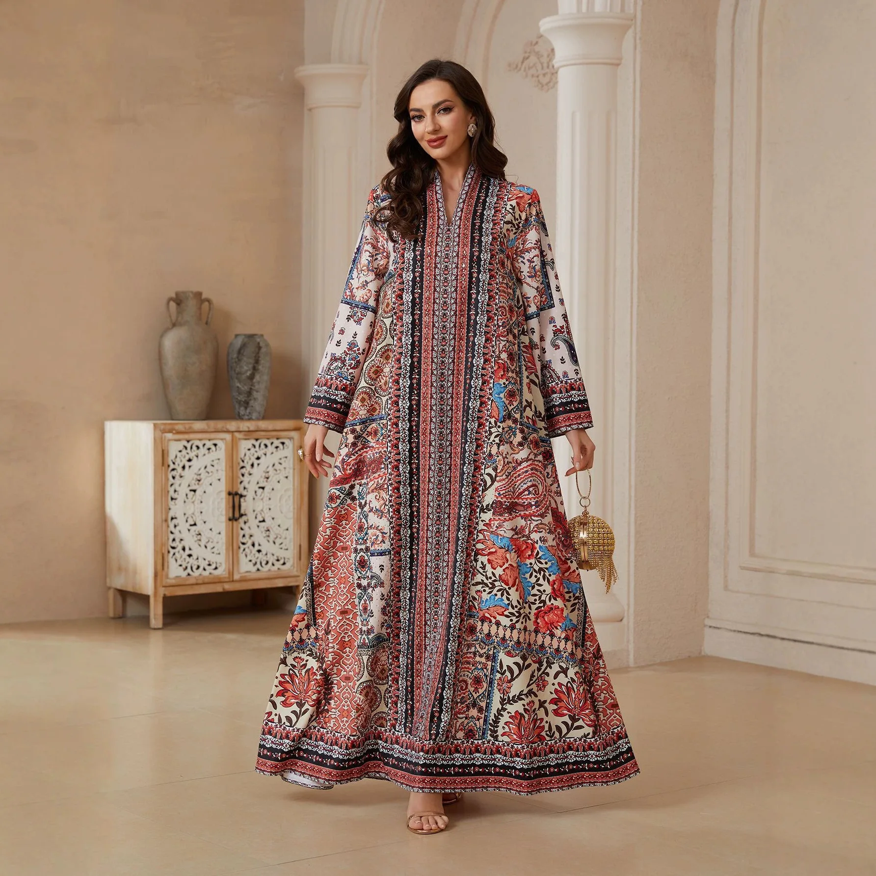 Bx25 2026 New Women's Long Sleeve Printed Traditional Dresses Long Dress Robe Abaya Ramadan Dubai Luxury Islam Elegant
Bx25 2026 New Women's Long Sleeve Printed Traditional Dresses Long Dress Robe Abaya Ramadan Dubai Luxury Islam Elegant