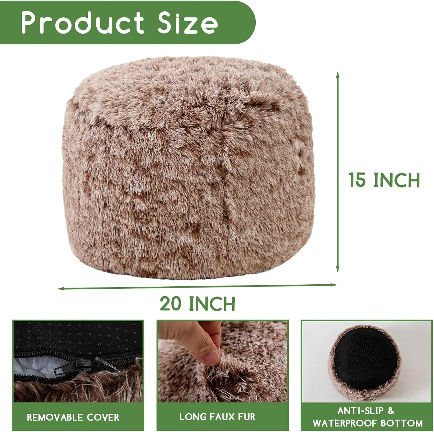 Long Faux Fur Futon with Foam Block Filler, 20 X 15 Floor Standing Futon Foot Mat for Living Room, Snow Coffee Color
Long Faux Fur Futon with Foam Block Filler, 20 X 15 Floor Standing Futon Foot Mat for Living Room, Snow Coffee Color