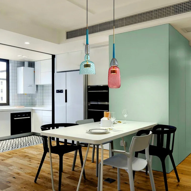 Nordic Pendant Lights modern Color Candy Bedroom Children's Room Single Head Glass Hanging Lamps Home Decor Fixtures Restaurant
Nordic Pendant Lights modern Color Candy Bedroom Children's Room Single Head Glass Hanging Lamps Home Decor Fixtures Restaurant