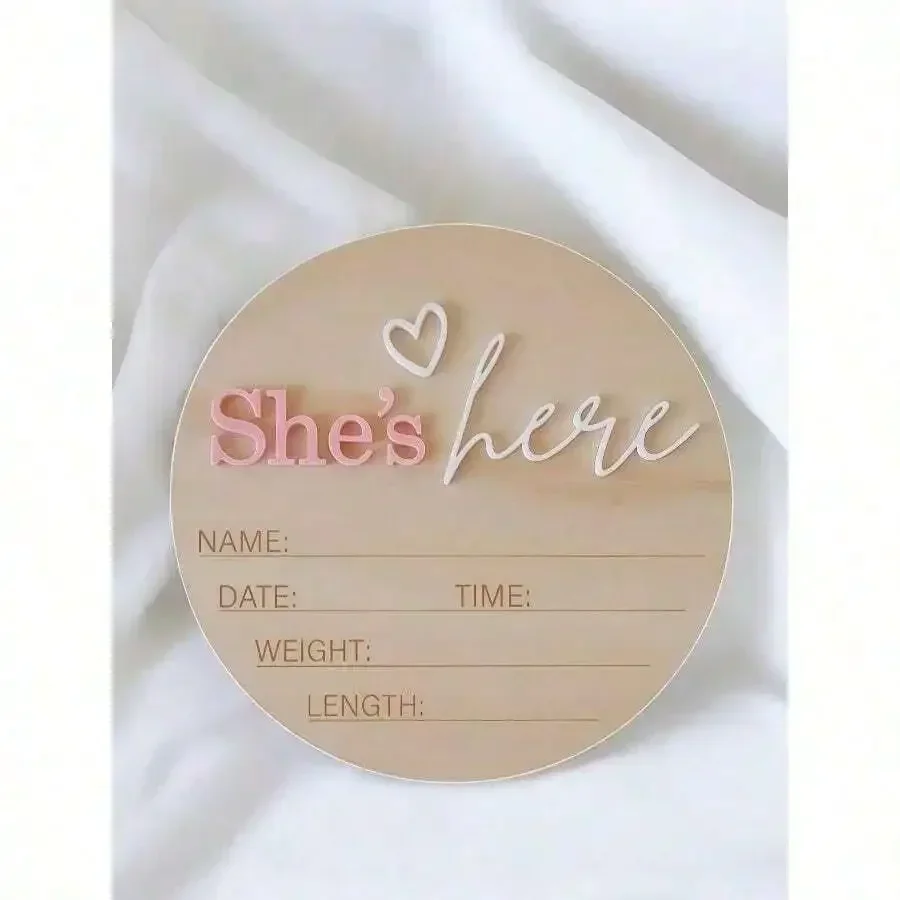 1-Pc Wooden Birth Announcement Sign 6 Inch Round Plaque She S Here Or He's Here Announcement Plaque Baby Newborn
1-Pc Wooden Birth Announcement Sign 6 Inch Round Plaque She S Here Or He's Here Announcement Plaque Baby Newborn