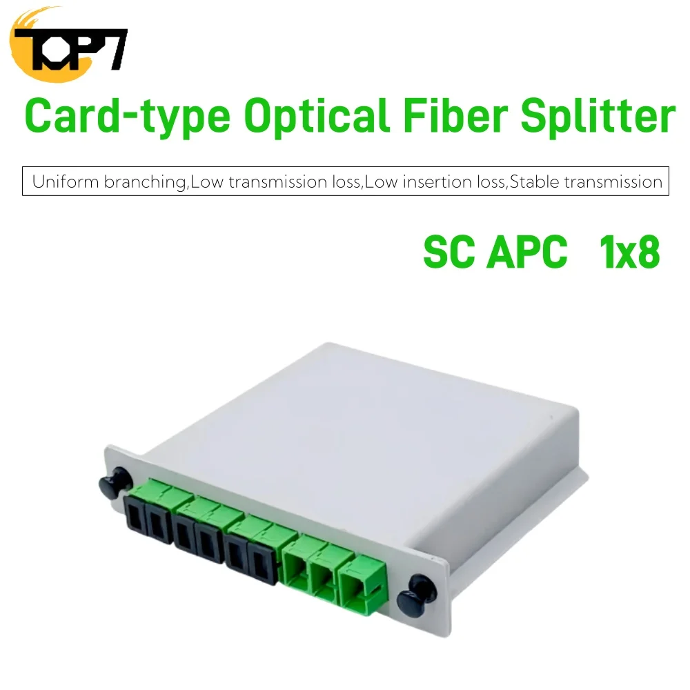 Card-type Optical Fiber Splitter 1x8 High Quality Fiber Optic Distribution Box SC APC 1x8 PLC
Card-type Optical Fiber Splitter 1x8 High Quality Fiber Optic Distribution Box SC APC 1x8 PLC