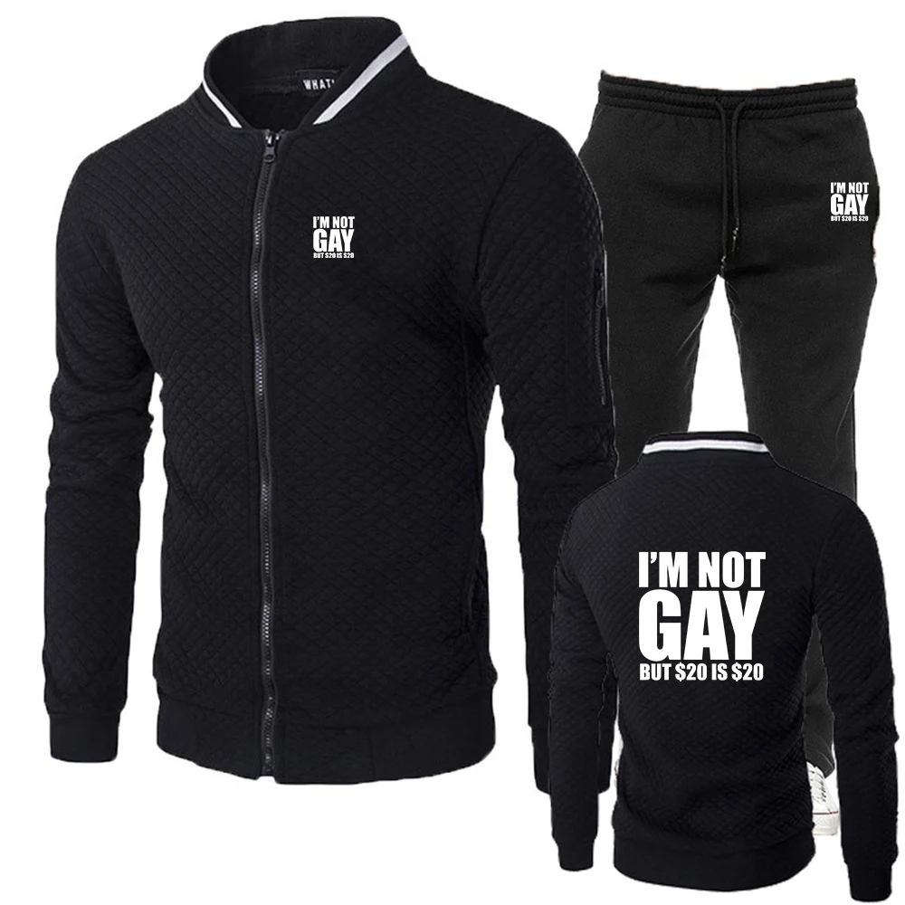 2025 Spring And Autumn I'm Not Gay But 20 Is 20 Men's New Slim-fit Set Casual Harajuku Jacket+Trouser Sports Suit
2025 Spring And Autumn I'm Not Gay But 20 Is 20 Men's New Slim-fit Set Casual Harajuku Jacket+Trouser Sports Suit
