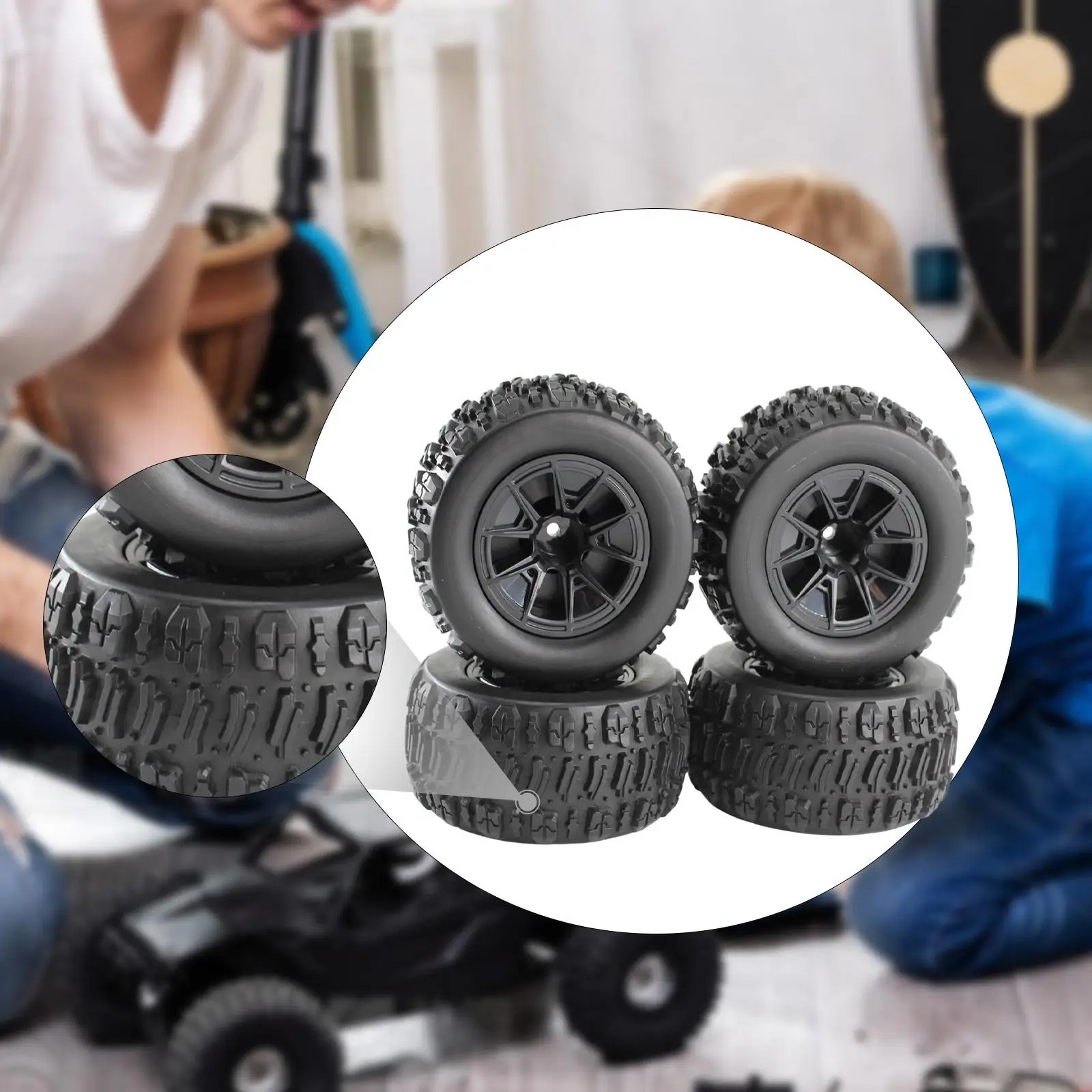 RC Car Tires Black Rubber Off Road Wheels Set for 1 16 High Speed Drift Remote Control Truck Upgrade Parts
RC Car Tires Black Rubber Off Road Wheels Set for 1 16 High Speed Drift Remote Control Truck Upgrade Parts