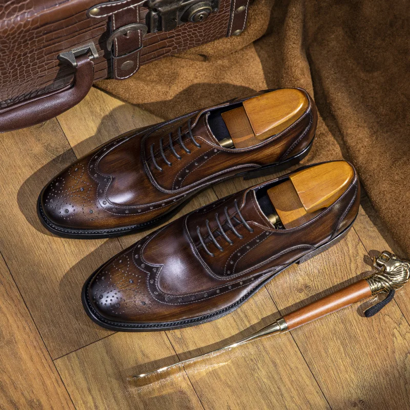 Leather Shoes Men's Business Attire Men's Leather Casual Carved Round Toe Block Autumn/winter New Wedding Shoes Men's Shoes
Leather Shoes Men's Business Attire Men's Leather Casual Carved Round Toe Block Autumn/winter New Wedding Shoes Men's Shoes