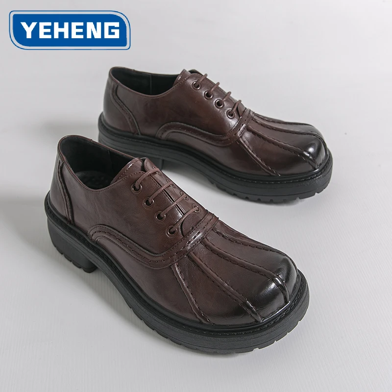 Mens Thick Bottom Leather Shoes Designer School Style Platform Derby shoes Fashion Casual High Quality Business Oxford Men Shoes
Mens Thick Bottom Leather Shoes Designer School Style Platform Derby shoes Fashion Casual High Quality Business Oxford Men Shoes