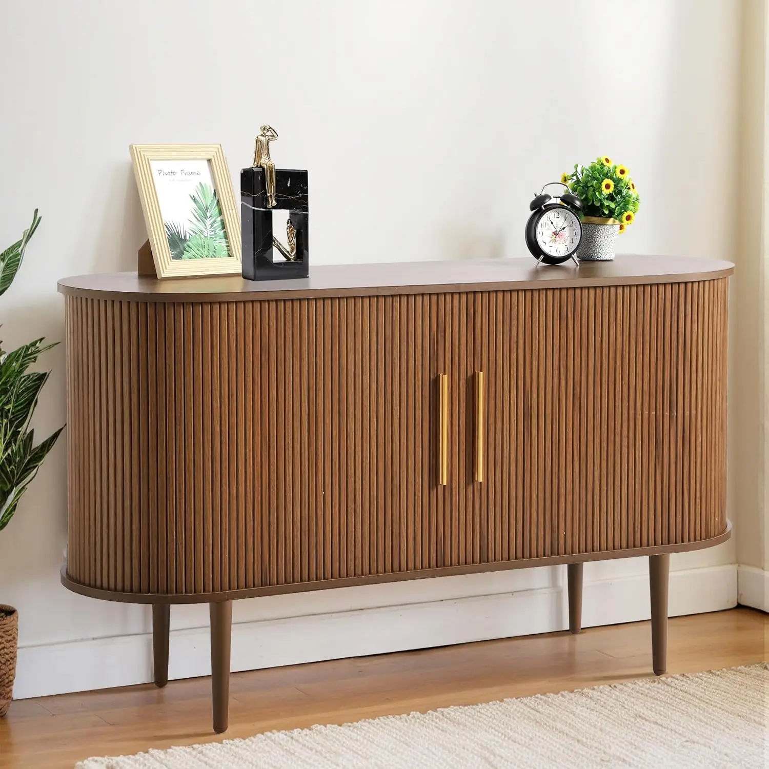 55" Sideboard Buffet Cabinet with Fluted Slide Doors, Tambour Storage Cabinet with Shelves, Modern Credenza, Customized
55" Sideboard Buffet Cabinet with Fluted Slide Doors, Tambour Storage Cabinet with Shelves, Modern Credenza, Customized