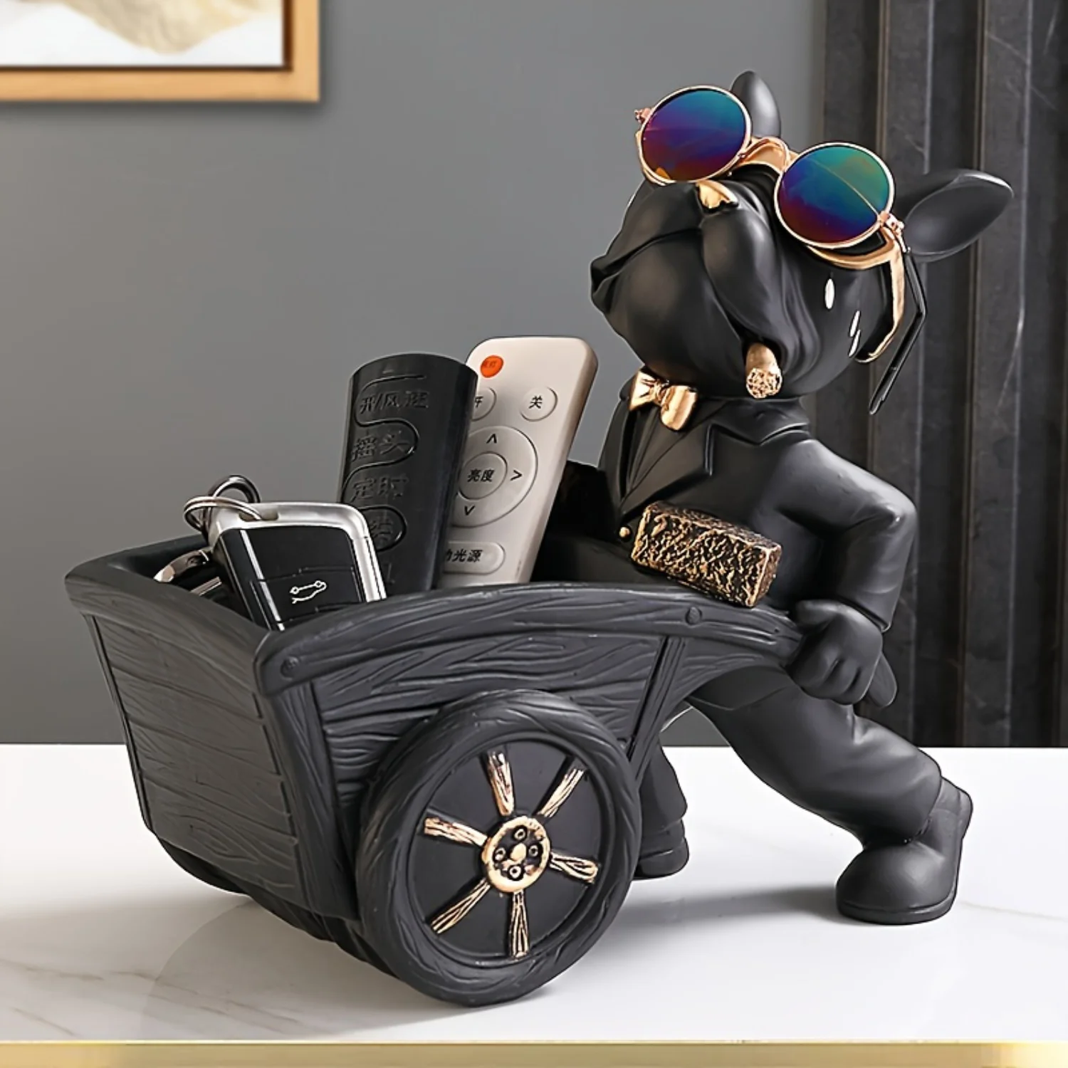 1pc Detailed Resin French Bulldog Statue with Barrow - Adorable Table Decor for Living Room, Cafe Adds Cozy Charm and Personal
1pc Detailed Resin French Bulldog Statue with Barrow - Adorable Table Decor for Living Room, Cafe Adds Cozy Charm and Personal