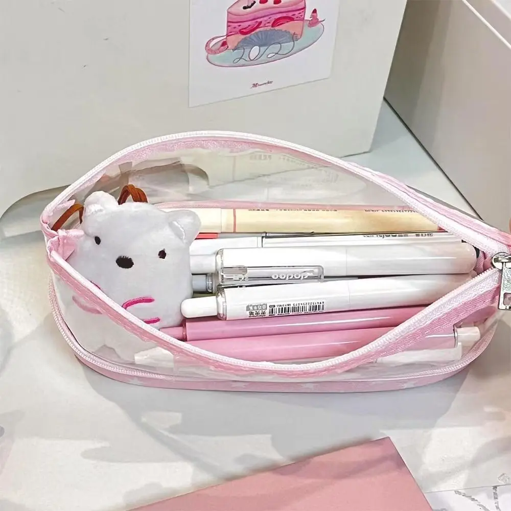 Pink Star Rabbit Pattern Pen Bag Double Layers Transparent Pencil Case Large Capacity Vertical Base Stationery Storing Bag 
Pink Star Rabbit Pattern Pen Bag Double Layers Transparent Pencil Case Large Capacity Vertical Base Stationery Storing Bag
