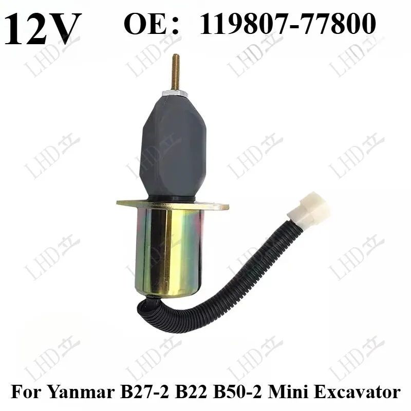 Электромагнитный клапан 12 В 119807-77800 для мини-экскаватора Yanmar B27-2 B22 B50-2: 
Электромагнитный клапан 12 В 119807-77800 для мини-экскаватора Yanmar B27-2 B22 B50-2: