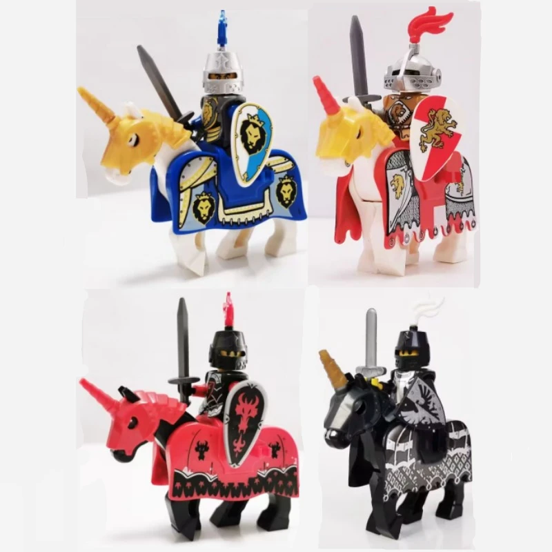 Ancient War Horse Medieval Red, Yellow, Blue And Black Four Corps General Knight Military Castle Children Building Blocks Toys
Ancient War Horse Medieval Red, Yellow, Blue And Black Four Corps General Knight Military Castle Children Building Blocks Toys