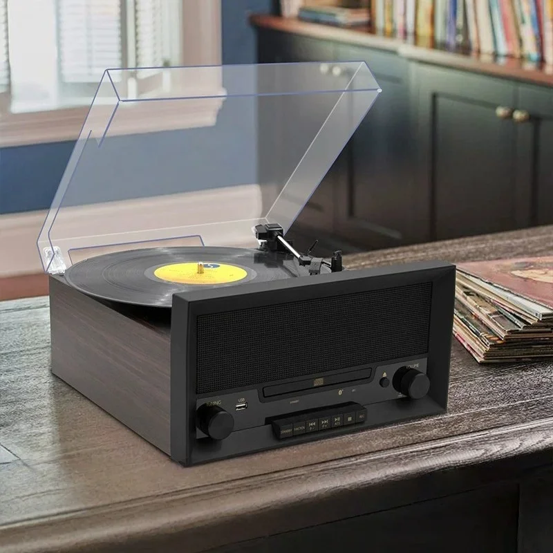 Multifunctional Retro Phonograph, Vinyl CD Player Turntable with FM Radio USB Playback & Bluetooth Function
Multifunctional Retro Phonograph, Vinyl CD Player Turntable with FM Radio USB Playback & Bluetooth Function