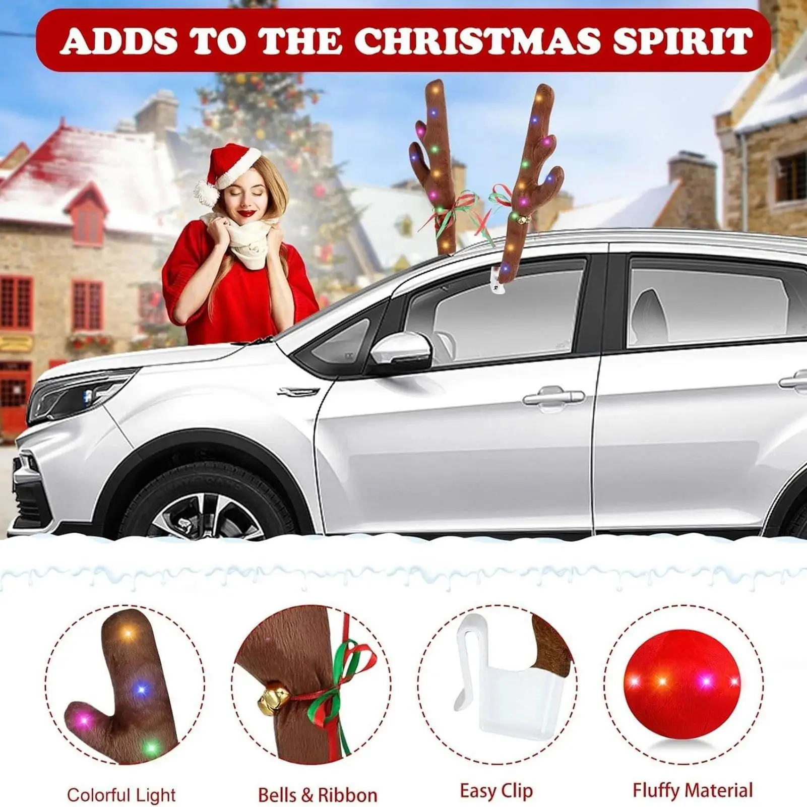 Christmas Lights For Car Exterior LED Cute Party Supplies With Nose And Jingle Bells Christmas Reindeer Decor For Travel Daily
Christmas Lights For Car Exterior LED Cute Party Supplies With Nose And Jingle Bells Christmas Reindeer Decor For Travel Daily