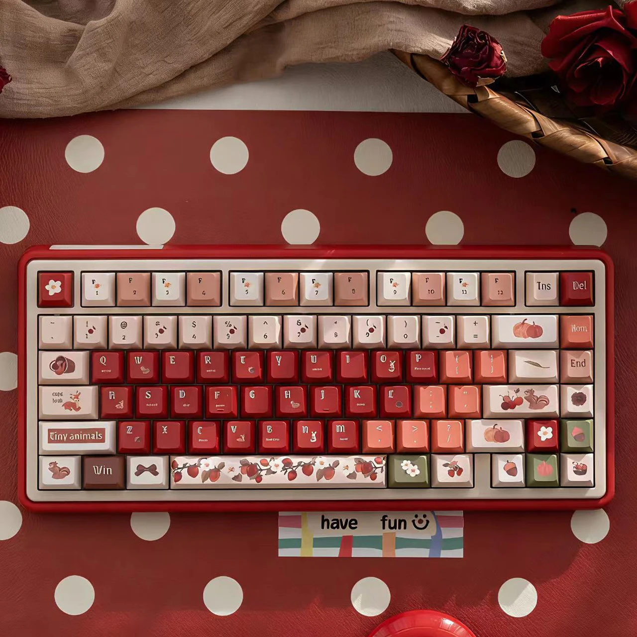 Original Cute Fawn Keycaps Dye-Sublimation Cherry Profile PBT Keycap Sets Red Keycaps For MX Cherry Mechanical Keyboard
Original Cute Fawn Keycaps Dye-Sublimation Cherry Profile PBT Keycap Sets Red Keycaps For MX Cherry Mechanical Keyboard