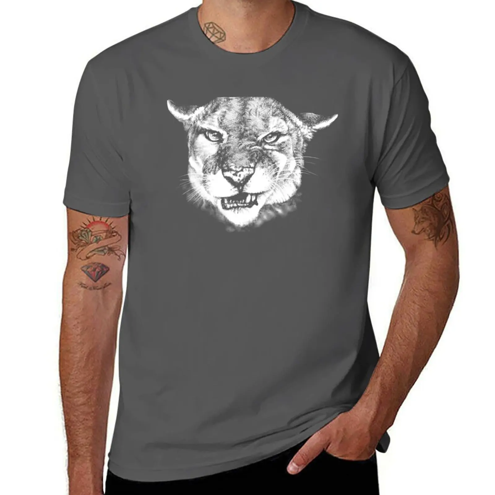 Cougar Animal Portrait (dark background) T-Shirt Minimalist Casual Short Sleeve Top
Cougar Animal Portrait (dark background) T-Shirt Minimalist Casual Short Sleeve Top