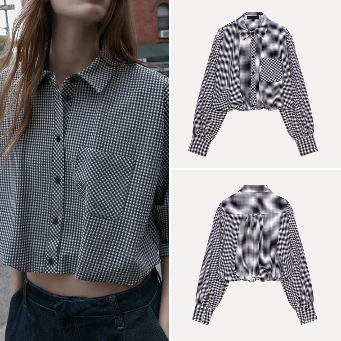 Faionable Casual Plaid Balloon irt Women's Autumn New Sle Versatile ort Sve Long Sve Youth Daily Wear Z
Faionable Casual Plaid Balloon irt Women's Autumn New Sle Versatile ort Sve Long Sve Youth Daily Wear Z