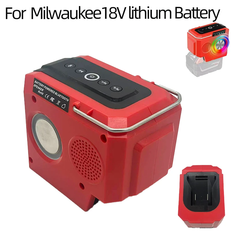 Portable Wireless Speaker Compatible with For Makita/Milwaukee/Bosch 18V/20V Lithium-ion Batteries with USB and Type-C Ports
Portable Wireless Speaker Compatible with For Makita/Milwaukee/Bosch 18V/20V Lithium-ion Batteries with USB and Type-C Ports