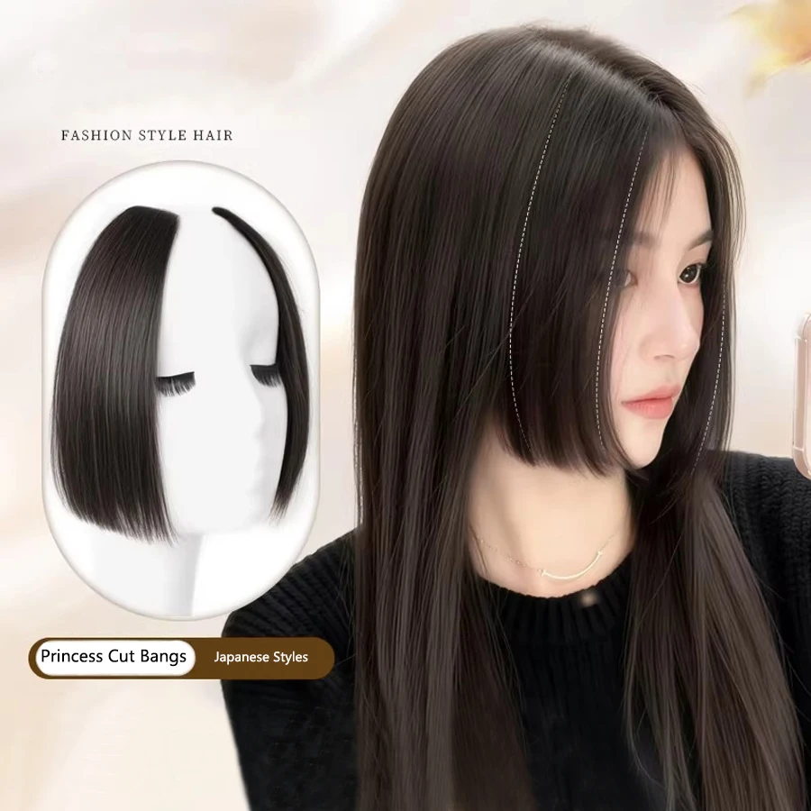 Synthetic princess cut bangs for women with natural forehead traceless new Chinese style antique style fake bangs on sideburns
Synthetic princess cut bangs for women with natural forehead traceless new Chinese style antique style fake bangs on sideburns