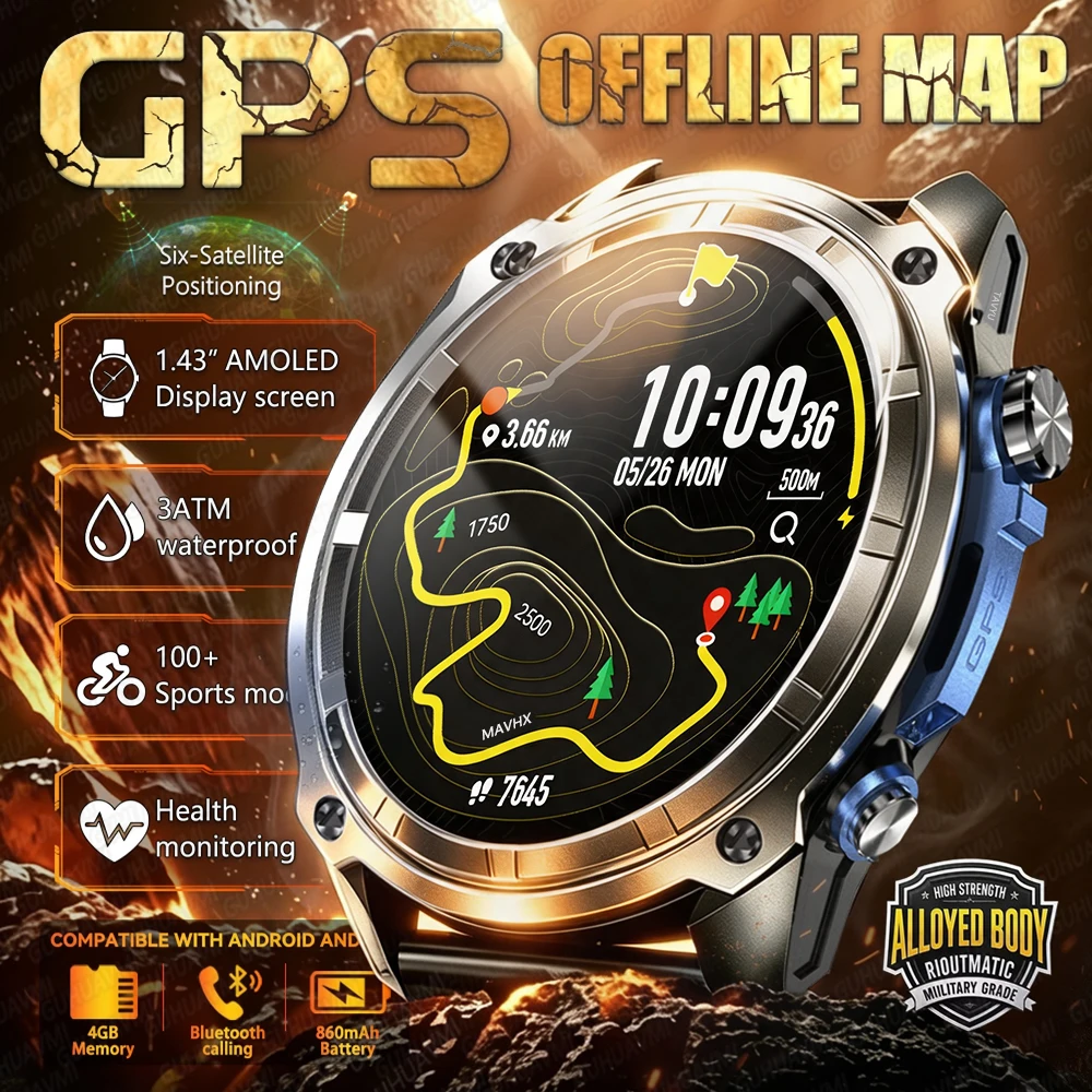 2026New TANK PRO Military GPS Smart Watch Outdoor Offline Map 3ATM Waterproof 4GB RAM Music Bluetooth Call AMOLED Smartwatch Men
2026New TANK PRO Military GPS Smart Watch Outdoor Offline Map 3ATM Waterproof 4GB RAM Music Bluetooth Call AMOLED Smartwatch Men