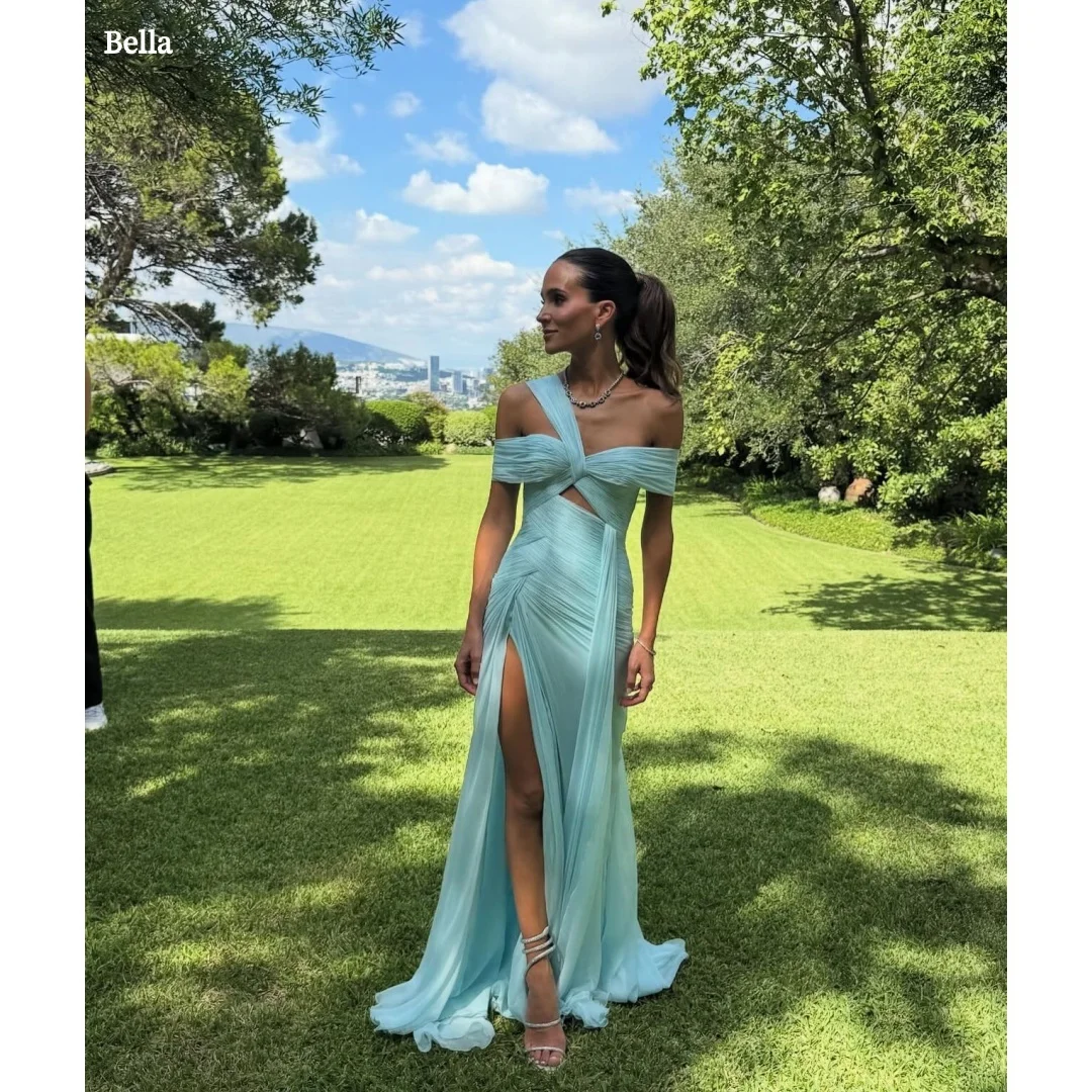 Bella Customized Mint Green One Shoulder Prom Dress Twist Cutout Ruched Chiffon High Slit Floor Length Party Dresses Elegant
Bella Customized Mint Green One Shoulder Prom Dress Twist Cutout Ruched Chiffon High Slit Floor Length Party Dresses Elegant