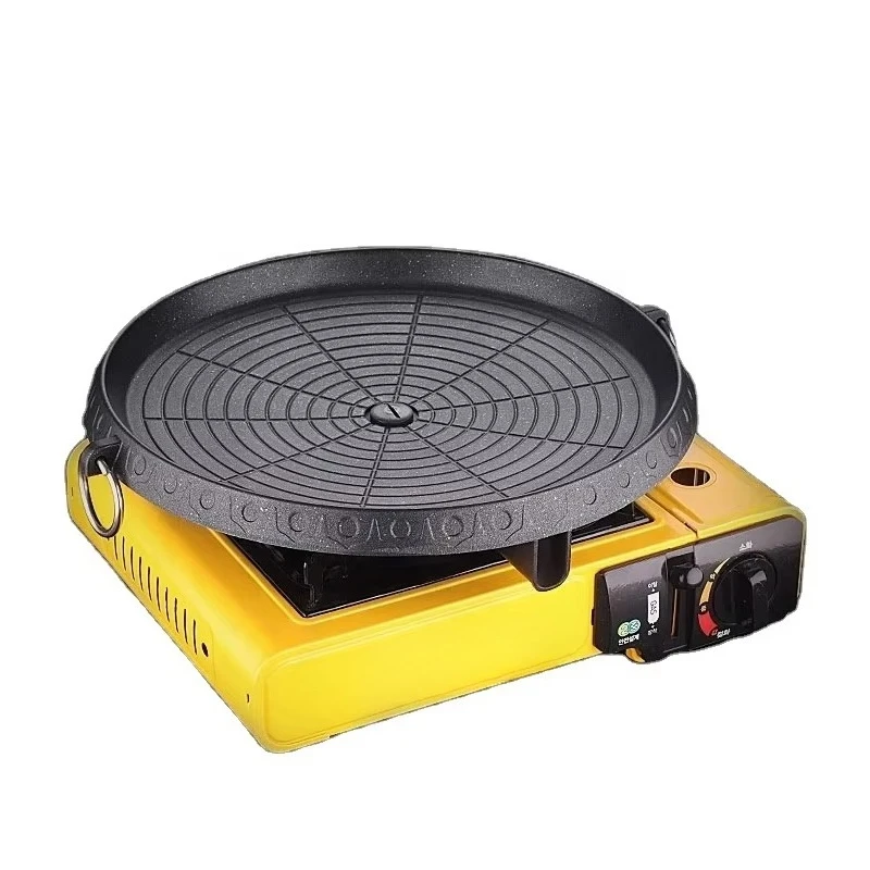 Korean barbecue frying pan round metal design, bamboo charcoal fashion 
Korean barbecue frying pan round metal design, bamboo charcoal fashion