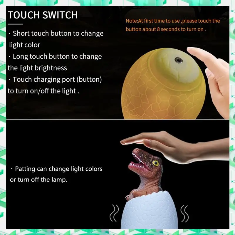FIZP 3D Night Light Velociraptor Egg Desk Lamp 3 Color Touch Cartoon Table Lamps Home Decor For Kid Birthday Gift Easy To Use
FIZP 3D Night Light Velociraptor Egg Desk Lamp 3 Color Touch Cartoon Table Lamps Home Decor For Kid Birthday Gift Easy To Use