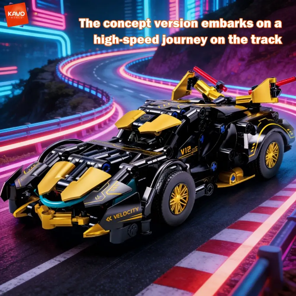Конструктор KAVOWORLD 313 деталей: Технический спортивный автомобиль V12 Velocity Supercar (черно-золотой), развивающая игрушка для автолюбителей
Конструктор KAVOWORLD 313 деталей: Технический спортивный автомобиль V12 Velocity Supercar (черно-золотой), развивающая игрушка для автолюбителей