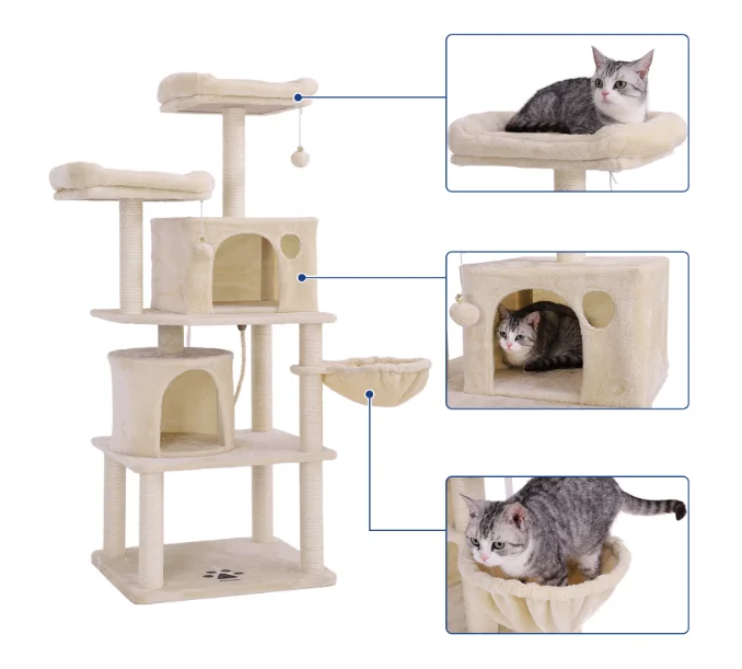 Cat Tree with Integrated Nest Scratching Board for Multiple Cats Wood Climbing Frame Cat Tree Nest
Cat Tree with Integrated Nest Scratching Board for Multiple Cats Wood Climbing Frame Cat Tree Nest