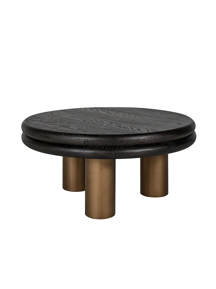 Italian minimalist small apartment household coffee table solid wood charcoal black edge table
Italian minimalist small apartment household coffee table solid wood charcoal black edge table