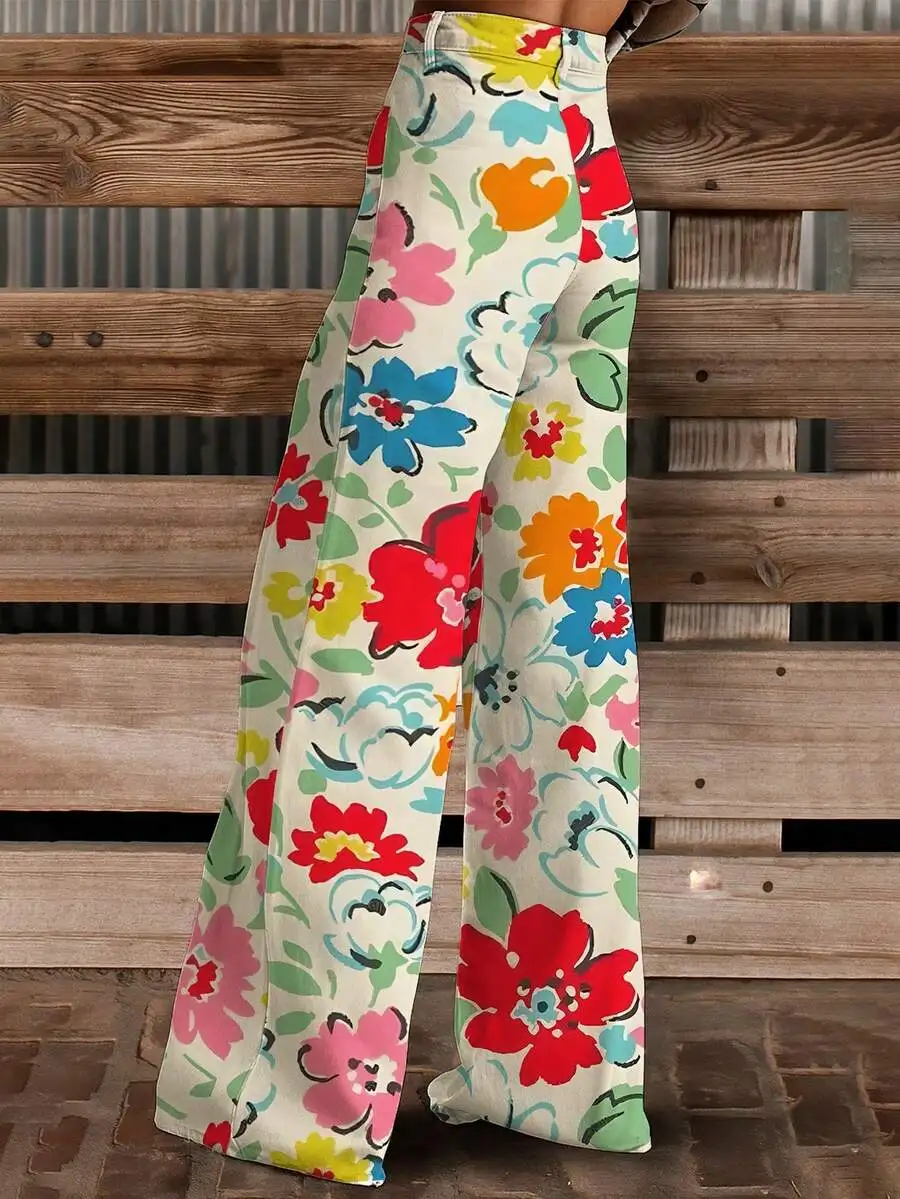 Womens 3D All-Over Floral Print Wide Leg Trousers Casual Straight Fit Pants
Womens 3D All-Over Floral Print Wide Leg Trousers Casual Straight Fit Pants