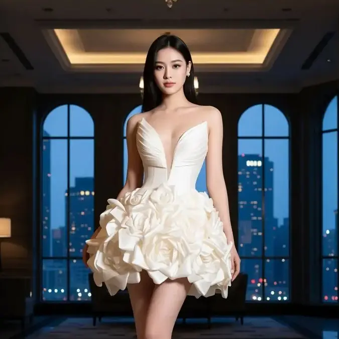 Элегантное вечернее платье цвета слоновой кости без бретелек с 3D цветочной юбкой, платья свободного покроя, корейское праздничное платье с цветочным принтом, летнее вечернее платье
Элегантное вечернее платье цвета слоновой кости без бретелек с 3D цветочной юбкой, платья свободного покроя, корейское праздничное платье с цветочным принтом, летнее вечернее платье