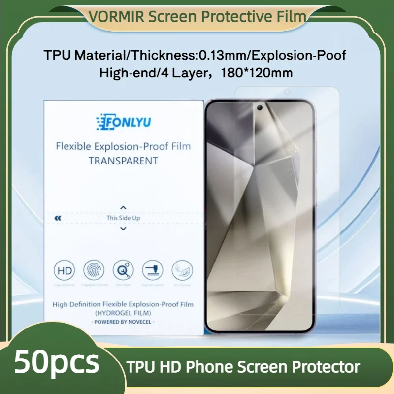 VORMIR 50pcs HD Clear Flexible Hydrogel Film Explosion-poof Mobile Phone TPU Matte Privacy Screen Protector for Cutting Machine
VORMIR 50pcs HD Clear Flexible Hydrogel Film Explosion-poof Mobile Phone TPU Matte Privacy Screen Protector for Cutting Machine