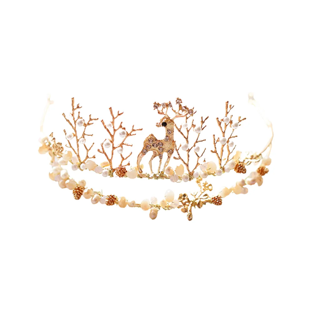 Elk Shape Hair Hoops Pearl Rhinestone Headband Elegant Women Headdress for Wedding Party Prom Evening Bridal Accessories Golden
Elk Shape Hair Hoops Pearl Rhinestone Headband Elegant Women Headdress for Wedding Party Prom Evening Bridal Accessories Golden