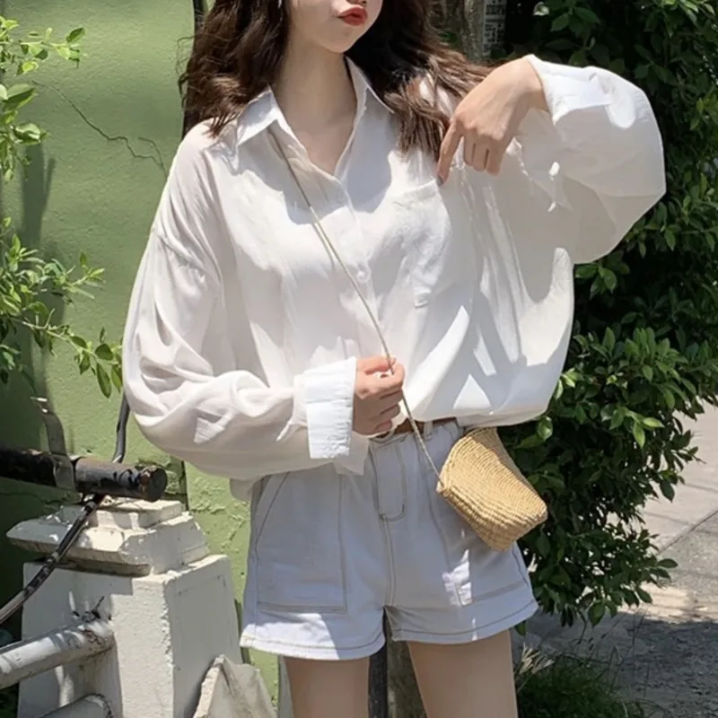 Korean Loose Chiffon Thin Shirt Women Minimalist Style Front Short Back Long Tops Sunscreen White Blouses 2023 Spring Summer
Korean Loose Chiffon Thin Shirt Women Minimalist Style Front Short Back Long Tops Sunscreen White Blouses 2023 Spring Summer