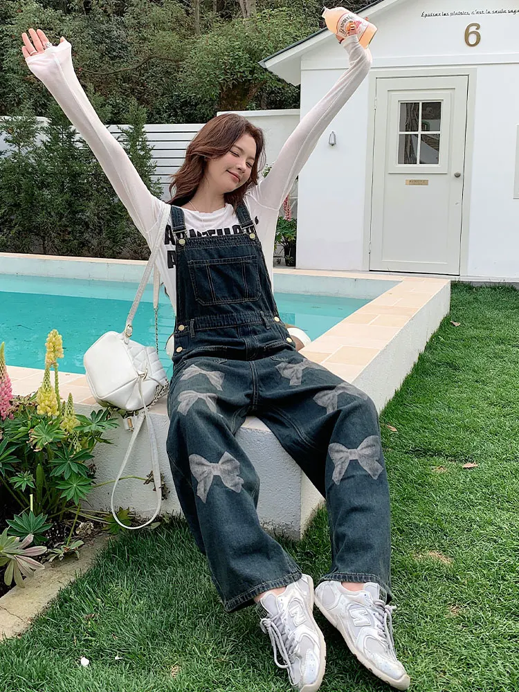 Print Workwear Denim Overalls Women's Spring Autumn Loose Small Size Wide Leg Jumpsuit High Waist Straight Leg
Print Workwear Denim Overalls Women's Spring Autumn Loose Small Size Wide Leg Jumpsuit High Waist Straight Leg