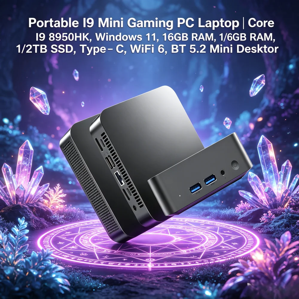 Portable I9 Mini Gaming PC Laptop | Core I9 8950HK, Windows 11, 16GB RAM, 1/2TB SSD, Type-C, WiFi 6, BT 5.2 Mini Desktop Compute
Portable I9 Mini Gaming PC Laptop | Core I9 8950HK, Windows 11, 16GB RAM, 1/2TB SSD, Type-C, WiFi 6, BT 5.2 Mini Desktop Compute