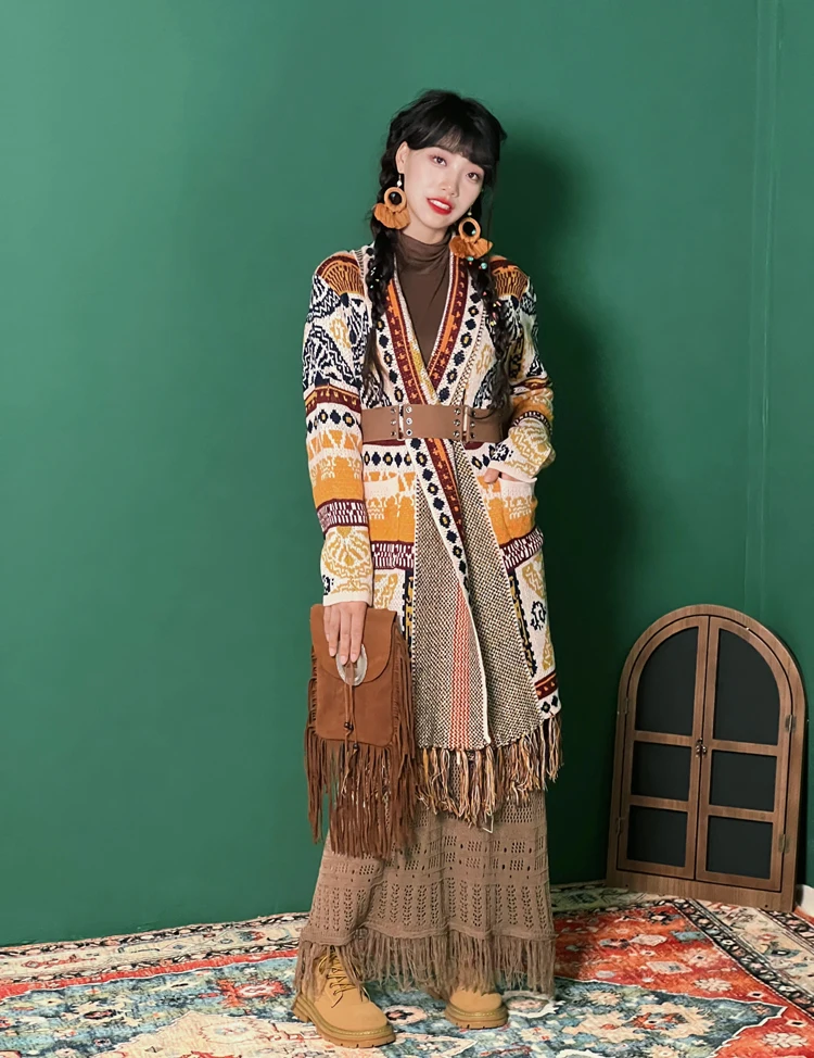 n Ethnic Sle Loose Long Knitted Svel Sweater Coat Vintage Color Tassel Matching Outerwear Street Sle
n Ethnic Sle Loose Long Knitted Svel Sweater Coat Vintage Color Tassel Matching Outerwear Street Sle
