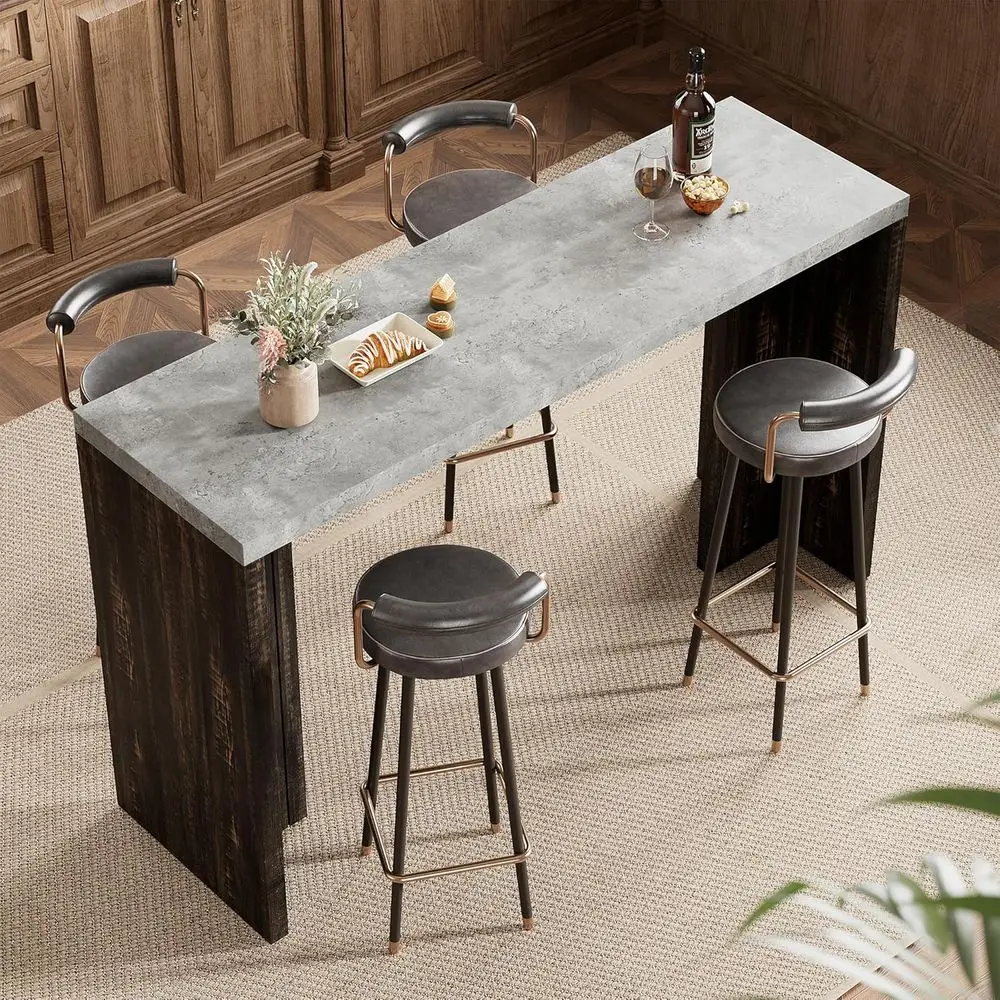 Барный стол на 4-6 человек, высота 55 дюймов, столешница из искусственного мрамора, современный прямоугольный дизайн для кухни, столовой, гостиной, серый и коричневый цвета
Барный стол на 4-6 человек, высота 55 дюймов, столешница из искусственного мрамора, современный прямоугольный дизайн для кухни, столовой, гостиной, серый и коричневый цвета