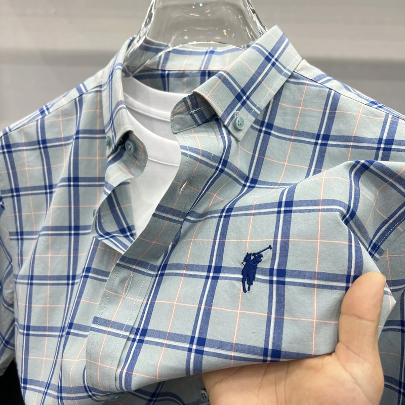 Paul's Plaid Short Sleeve Shirt Men's Summer High-End Small Pony Logo 100% Pure Cotton Half-Sleeve Casual Shirt
Paul's Plaid Short Sleeve Shirt Men's Summer High-End Small Pony Logo 100% Pure Cotton Half-Sleeve Casual Shirt