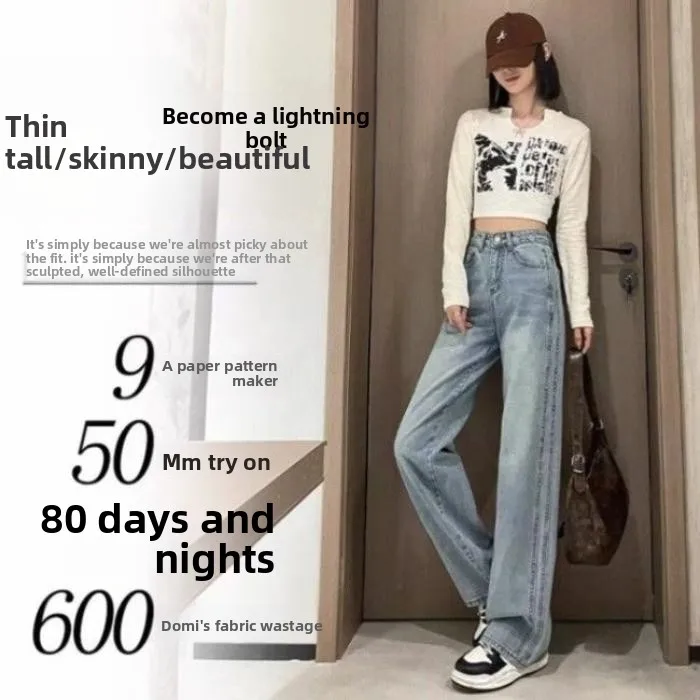 High Waist Wide Leg Jeans Women's Spring Autumn Style Slimming Drapey Pear Shaped Body Thick Legged Wide Hip Light Blue Strai...
High Waist Wide Leg Jeans Women's Spring Autumn Style Slimming Drapey Pear Shaped Body Thick Legged Wide Hip Light Blue Strai...