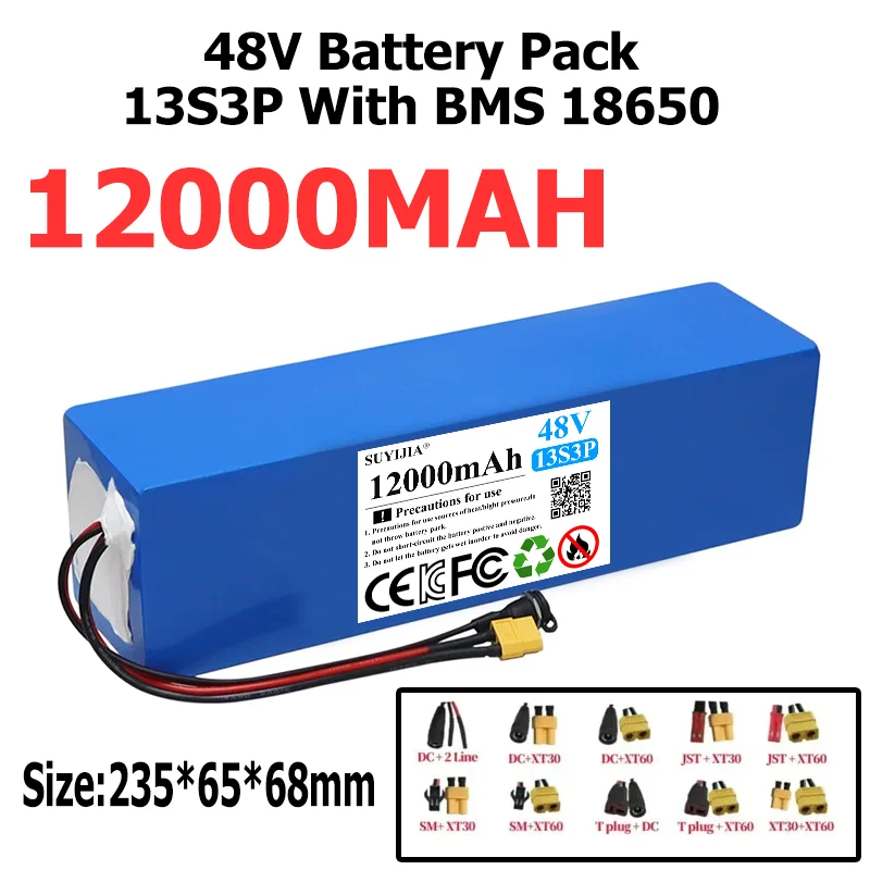 48 В аккумулятор для электронного скутера, 12000 мАч, большая емкость 13S3P 18650, литий-ионный аккумулятор, 500 Вт, 1000 Вт, система BMS с зарядным устройством 2 А
48 В аккумулятор для электронного скутера, 12000 мАч, большая емкость 13S3P 18650, литий-ионный аккумулятор, 500 Вт, 1000 Вт, система BMS с зарядным устройством 2 А