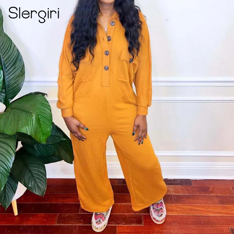 Slergiri Women's Casual Half Button Wide Leg Jumpsuit 2025 Autumn Lapel Collar Long Sleeve Loose Cargo Pants with Pockets
Slergiri Women's Casual Half Button Wide Leg Jumpsuit 2025 Autumn Lapel Collar Long Sleeve Loose Cargo Pants with Pockets