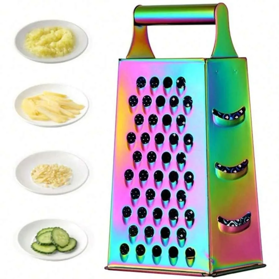 Large Stainless Steel 4 Sides Grater Slicer With Handle, Multifunctional Cutter Planing For Ginger, Garlic, Cucumbers, Carrots,
Large Stainless Steel 4 Sides Grater Slicer With Handle, Multifunctional Cutter Planing For Ginger, Garlic, Cucumbers, Carrots,