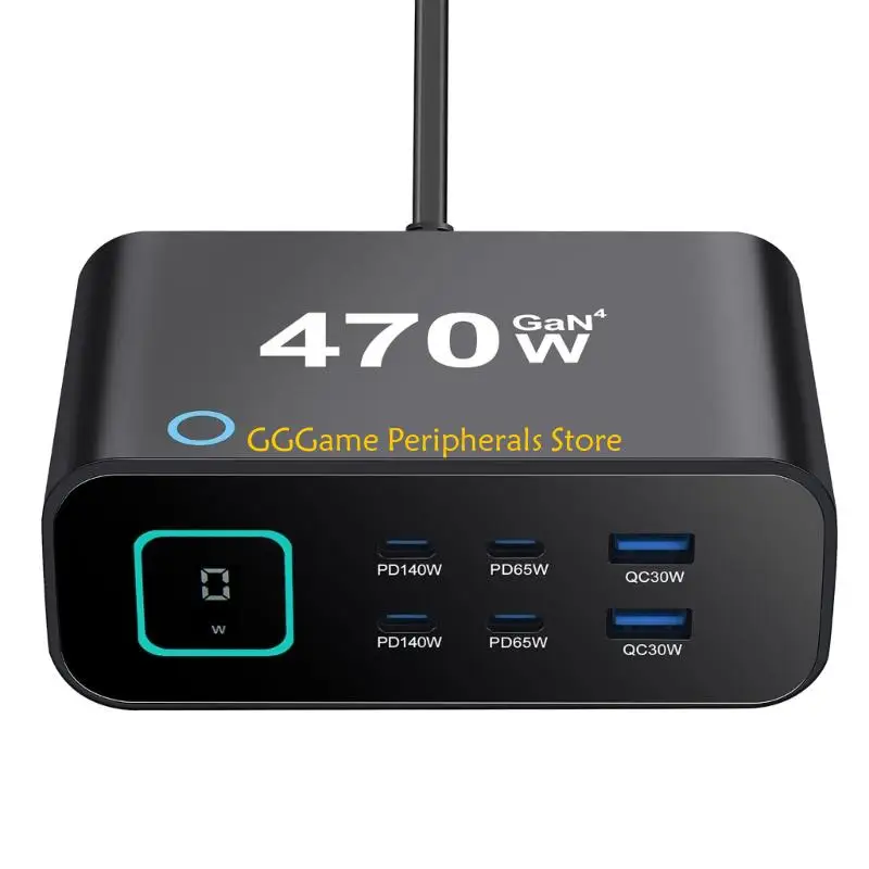 U55B Efficient 6 Port USB C 470W For Laptops Phones Power Adapter
U55B Efficient 6 Port USB C 470W For Laptops Phones Power Adapter