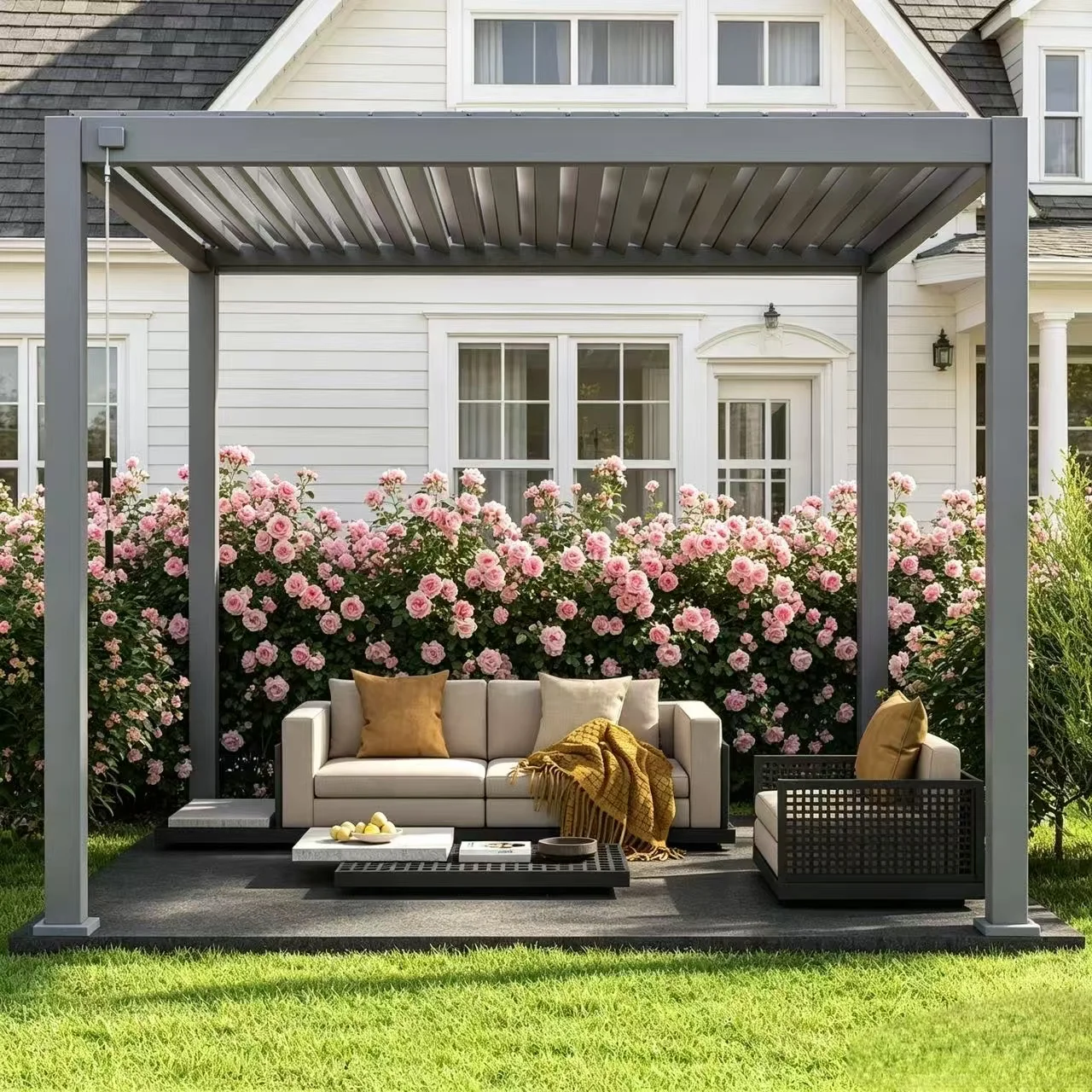 Aluminum Alloy Pergola-Modern Design Eco-Friendly Waterproof Automatic/Manual Operation Powder Coated Finish For Garden
Aluminum Alloy Pergola-Modern Design Eco-Friendly Waterproof Automatic/Manual Operation Powder Coated Finish For Garden