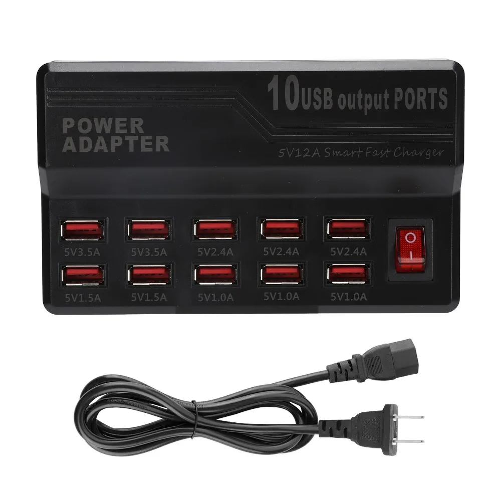 Universal 12A Power USB Smart Charger Fast Charging 60W Power Multi Ports Charger 10-Ports USB Charging Station Tablets Charging
Universal 12A Power USB Smart Charger Fast Charging 60W Power Multi Ports Charger 10-Ports USB Charging Station Tablets Charging