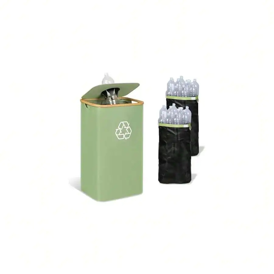 110L Large Recycling Bin With Lid And 2 Removable Inner Bags For Kitchen Indoor Use
110L Large Recycling Bin With Lid And 2 Removable Inner Bags For Kitchen Indoor Use