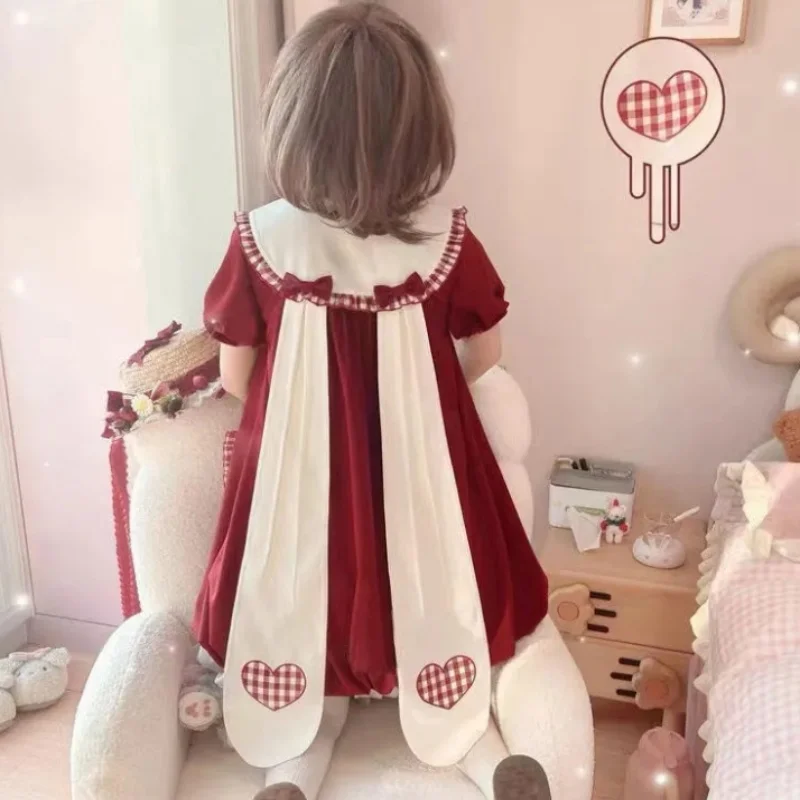 Couple Big Ear Rabbit Cute Flower Bud Wine Red Dress Sissy Bubble Sleeves Ruffled Bow Short Sleeve Sweet Dress Sexy Costume ABDL
Couple Big Ear Rabbit Cute Flower Bud Wine Red Dress Sissy Bubble Sleeves Ruffled Bow Short Sleeve Sweet Dress Sexy Costume ABDL