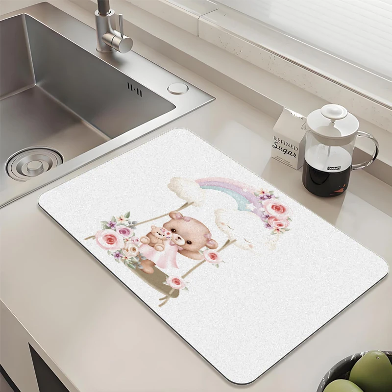 Rainbow Bear Swing Kitchen Drying Mat - Absorbent Non-Slip Quick Dry Pad for Sink Countertop
Rainbow Bear Swing Kitchen Drying Mat - Absorbent Non-Slip Quick Dry Pad for Sink Countertop